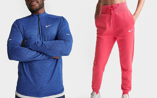 Nike Mens Dri FIT Running Shirt and Nike Womens Joggersjpg