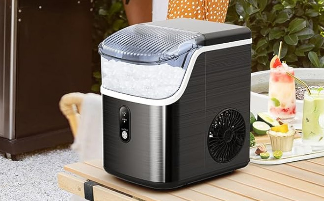 Nugget Ice Maker on an Outdoor Table