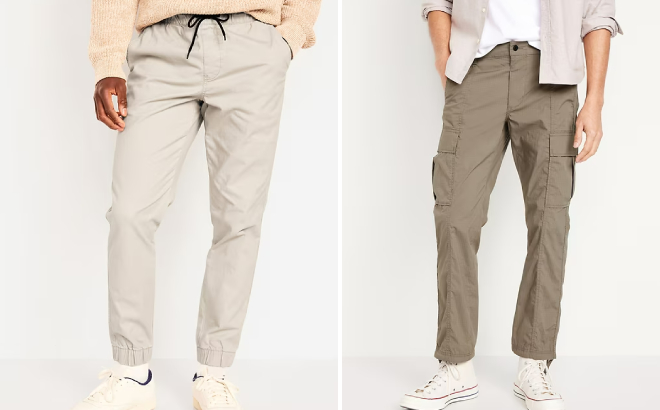 Old Navy Mens Built In Flex Modern Jogger Pants and Ripstop Cargo Pants
