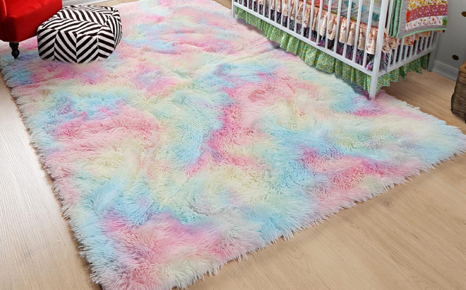 Pagisofe 4x6 Rainbow Fluffy Soft Plush Area Rug Pagisofe 4x6 Rainbow Fluffy Soft Plush Area Rug