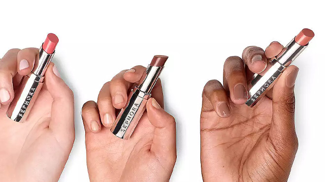 People Holding Sephora Rouge Lacquer Long Lasting Lipstick People Holding Sephora Rouge Lacquer Long Lasting Lipstick