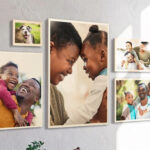 Photo Prints of a Family Hung on a Wall