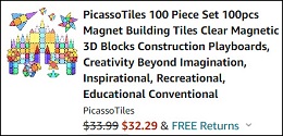 PicassoTiles 100 Piece Set Checkout