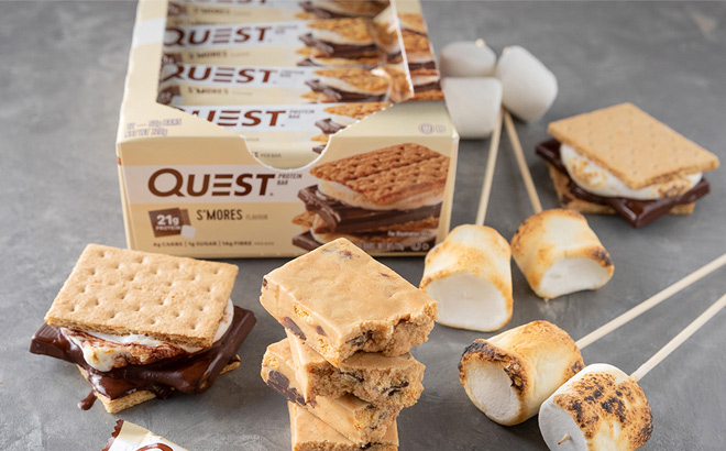 Quest Nutrition Smores Protein Bars on the Table