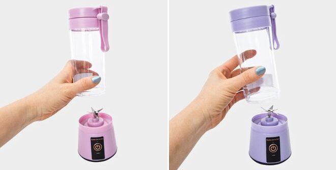 Rechargeable Portable Blenders in Pink and Purple Colors