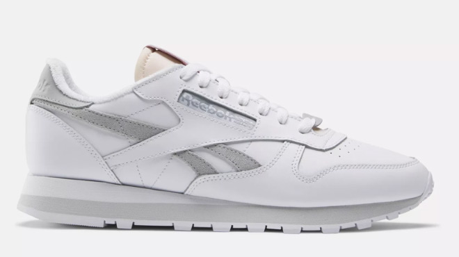 Reebok Classic Leather Shoes in Ftwr White Pure Grey Color