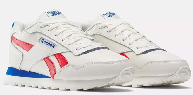 Reebok Glide Shoes in Chalk and Vector Red Color