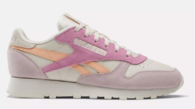 Reebok Womens Classic Leather Shoes in BonePea GlowAshen Lilac color