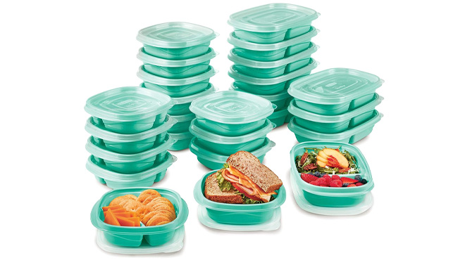 Rubbermaid 50 Piece Food Storage Containers on White Background