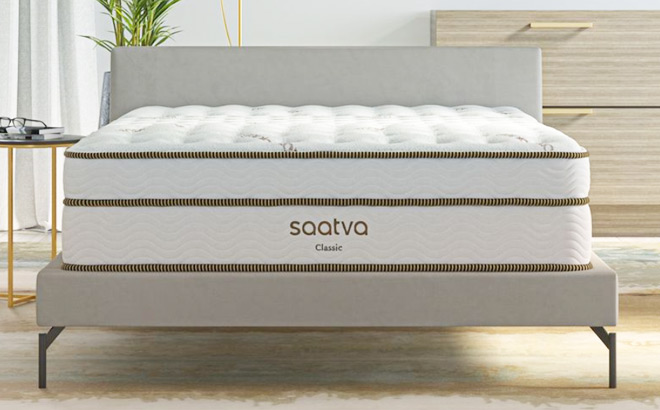 Saatva Classic Mattress on a Bed Saatva Classic Mattress on a Bed