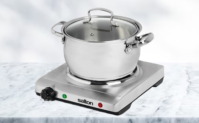 Salton Stainless Steel Portable Cooktop 1 Salton Stainless Steel Portable Cooktop 1