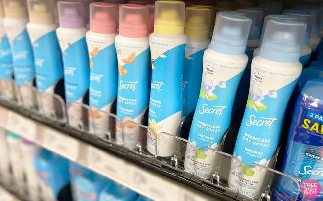 Secret Womens Deodorants on a Shelf at Target