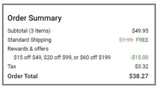 Shoes Order Summary DSW