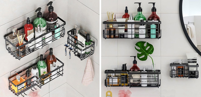 Shower Caddy 3 Pack with 17 Hooks