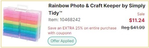 Simply Tidy Rainbow Photo Craft Keeper Checkout Page