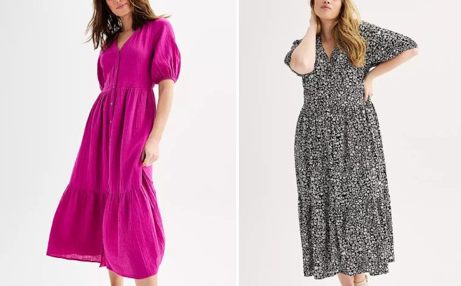 Sonoma Goods For Life Womens Femme Midi Dress