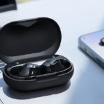 Soundcore by Anker Space A40 Auto Adjustable Active Noise Cancelling Wireless Earbuds on Lap Top