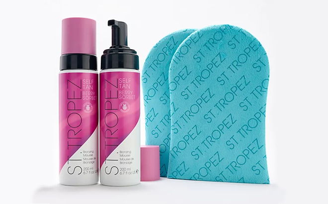 St Tropez Berry Sorbet Self Tanning Mousse Duo with Mitts