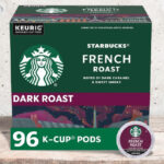 Starbucks K Cup Coffee Pods 96 Count on a Table