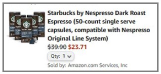 Starbucks Nespresso Order Summary