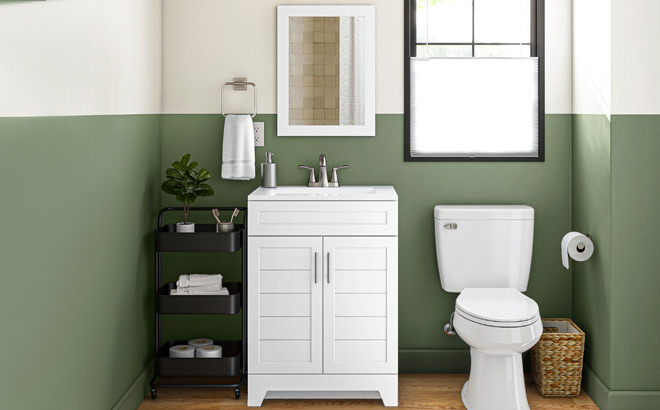 Style Selections Single Sink Bathroom Vanity with Cultured Marble Top
