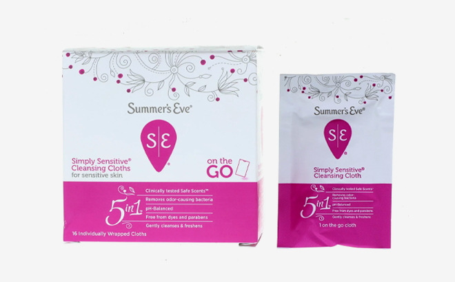 Summers Eve 16 Count Simply Cleansing Clothes