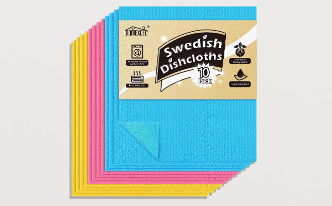 Swedish Dishcloths 10 Pack on Gray Background