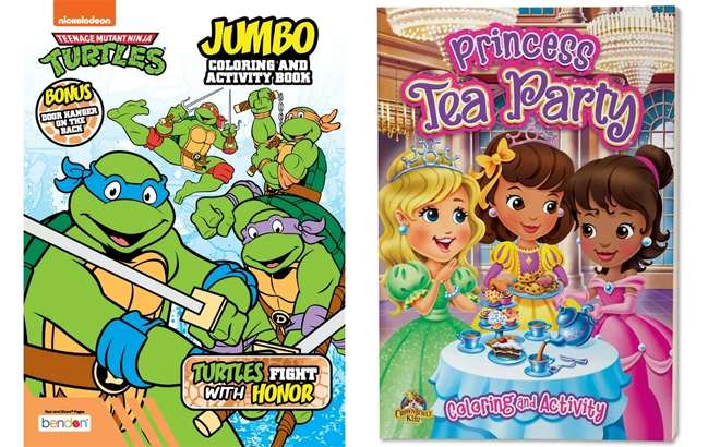 Teenage Mutant Ninja Turtles Jumbo Coloring Book and Princess Tea Party Coloring and Activity Book