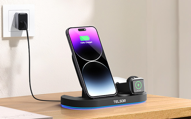 Telsor Wireless Charging Station on the Table