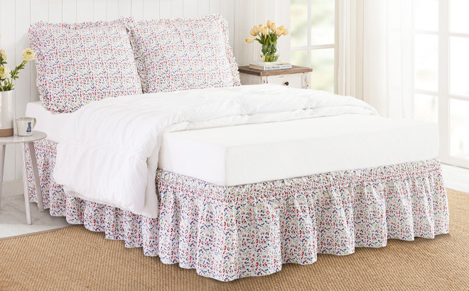 The Pioneer Woman Multi Cotton Wildflower 3 Piece Bedskirt and Sham Set