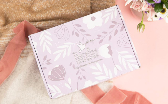 TheraBox Self Care Subscription Box on a Table
