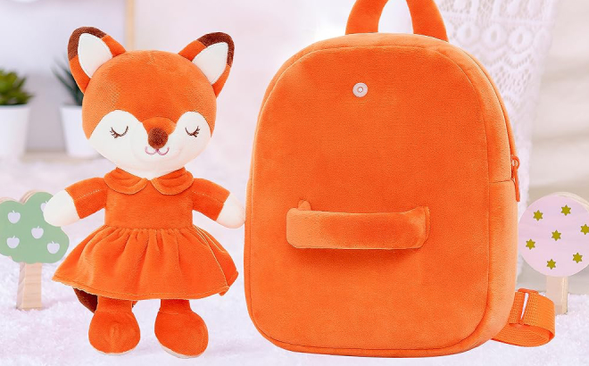 Toddler Backpack with Fox Plush Toddler Backpack with Fox Plush