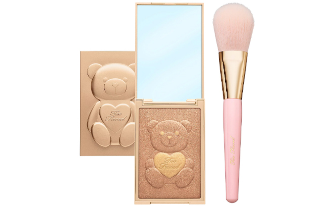 Too Faced Teddy Bare Bare It All Bronzer with Powder Brush