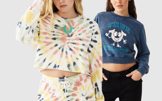 True Religion Cropped Sweatshirts