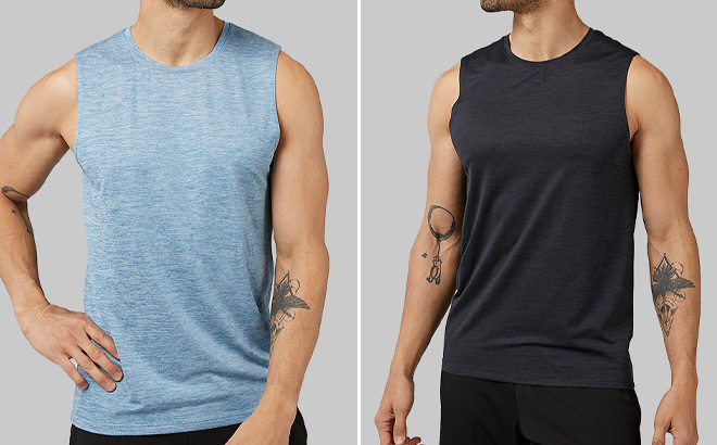 Two 32 Degrees Mens Ultra Sonic Tanks in Blue and Black