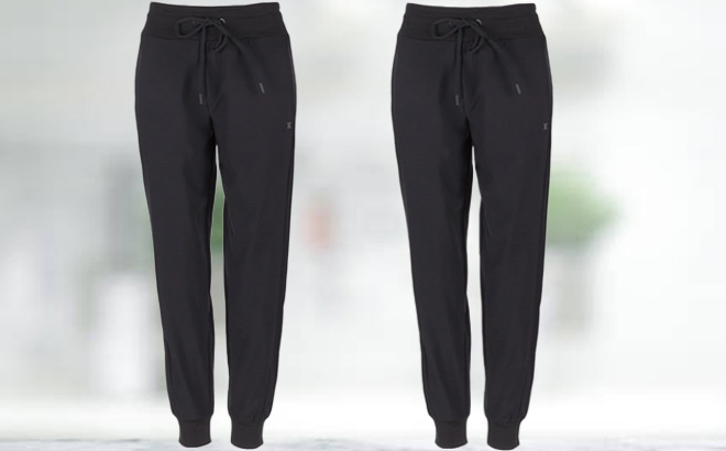 Two Hurley Womens City Stretch Joggers in Black