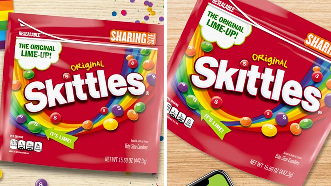 Two Skittles Original Candy Sharing Size Bags