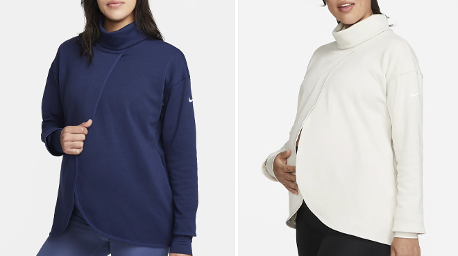 Two Women Wearing Nike Reversible Maternity Pullover