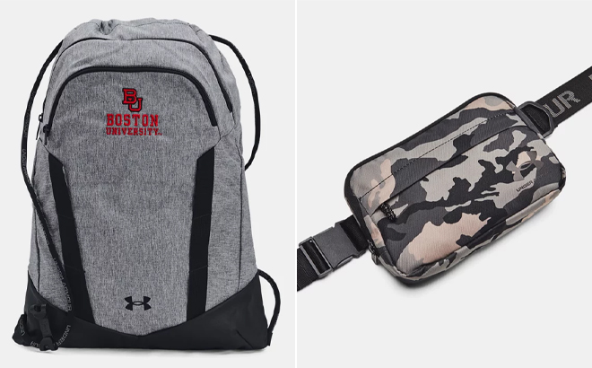 Under Armour Undeniable Collegiate Sackpack and Loudon Waist Bag Crossbody Printed