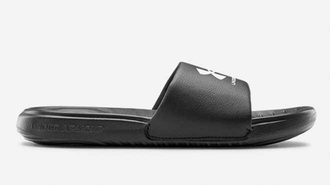 Under Armour Womens Ansa Graphic Slides in Black Color