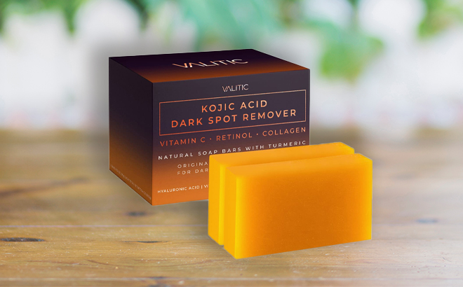 VALITIC Kojic Acid Dark Spot Remover Soap Bars with Vitamin C Retinol Collagen Turmeric 2 Pack