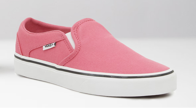 VANS Womens Asher Slip On Sneakers in Honeysuckle Pink VANS Womens Asher Slip On Sneakers in Honeysuckle Pink