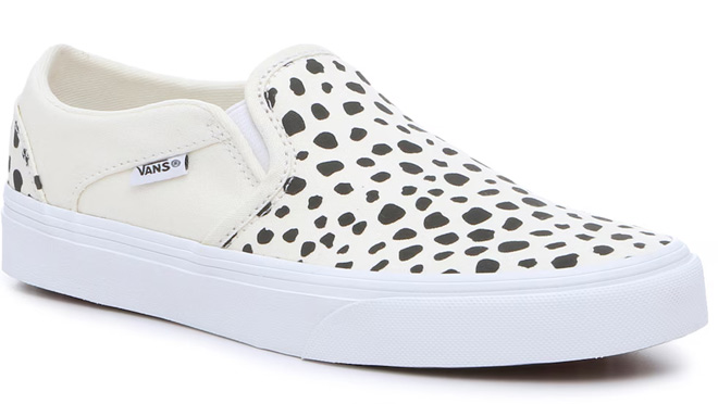 VANS Womens Vans Asher Slip On Sneaker Off Cheetah Print
