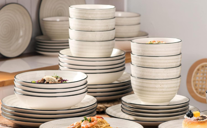 Vancasso Stoneware 24 Piece Dinnerware Set