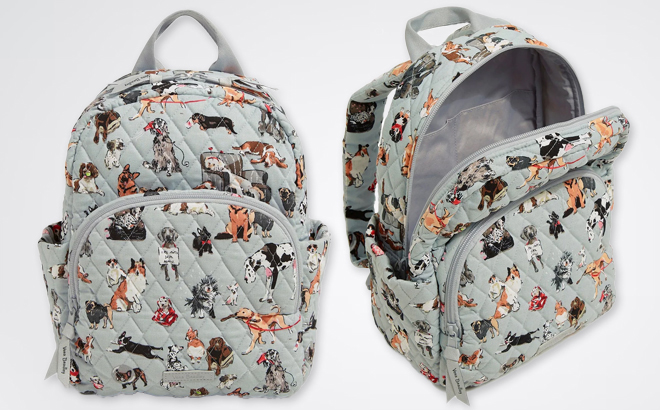 Vera Bradley Essential Compact Backpack with Dog Design