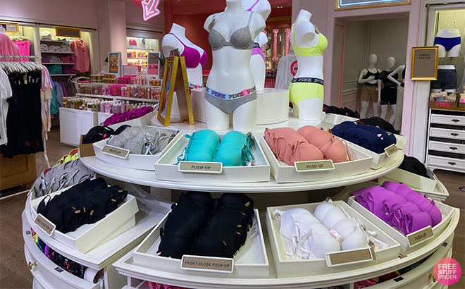 Victorias Secret PINK Push Up Bras Displayed at the Store