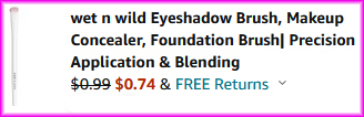 Wet N Wild Eyeshadow Brush Checkout Screen