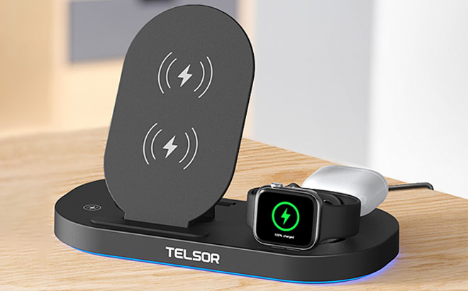 Wireless Charging Station on the Table