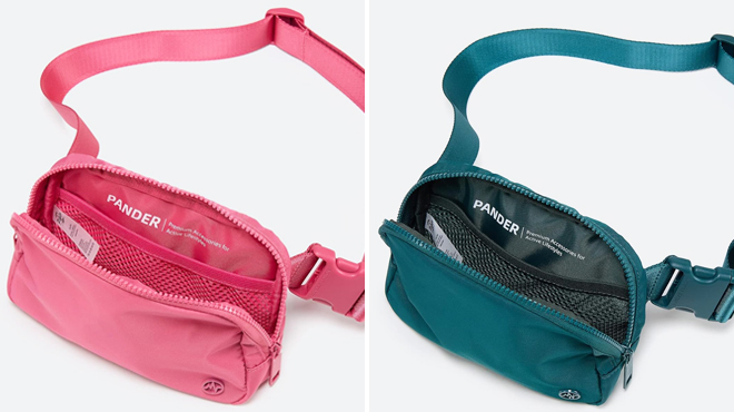 Womens Everywhere Belt Bag in Hot Pink and Teal Blue