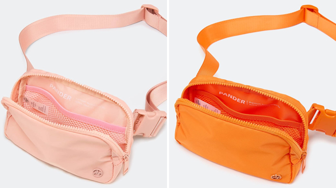 Womens Everywhere Belt Bag in Mono Pink and Dark Orange